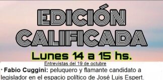 Dones, Delutis, Calvete y Cuggini en “Edición Calificada” (19/10/20) Banner del programa radial Edición Calificada del 19 de octubre. Entrevistas: Dones, Delutis, Calvete y Cuggini