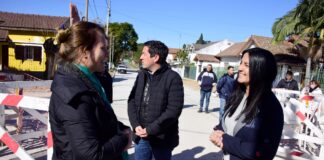Noe Correa y Leo Nardini supervisaron el inicio de la obra Nueva Avenida Diharce
