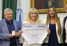 La intendente Rossana Chahla fue distinguida con el título de Profesora Honoraria de la UBA